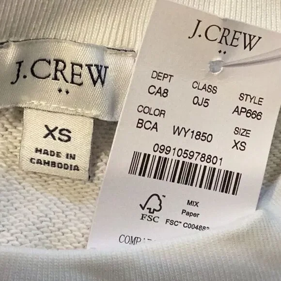 NWT J. Crew Safari Zebra Giraffe Print Crewneck Cozy Sweatshirt AP666 XS - Picture 4 of 7